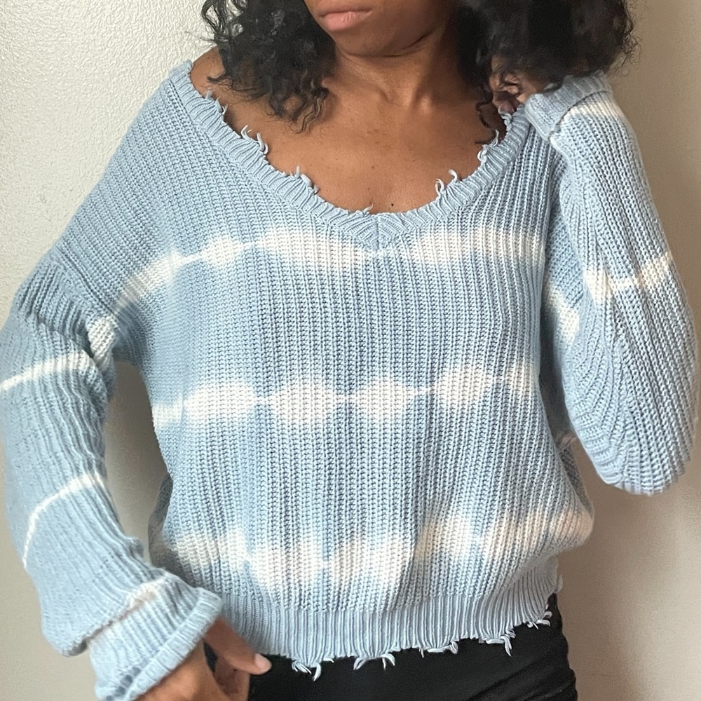 Frayed Striped Sweater